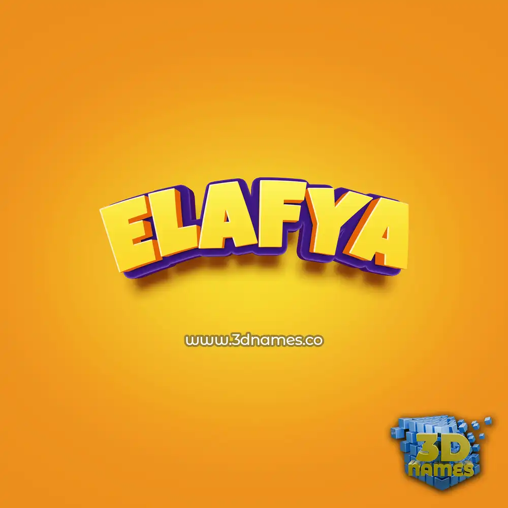 elafya in Orange Toon style - 3D name wallpaper