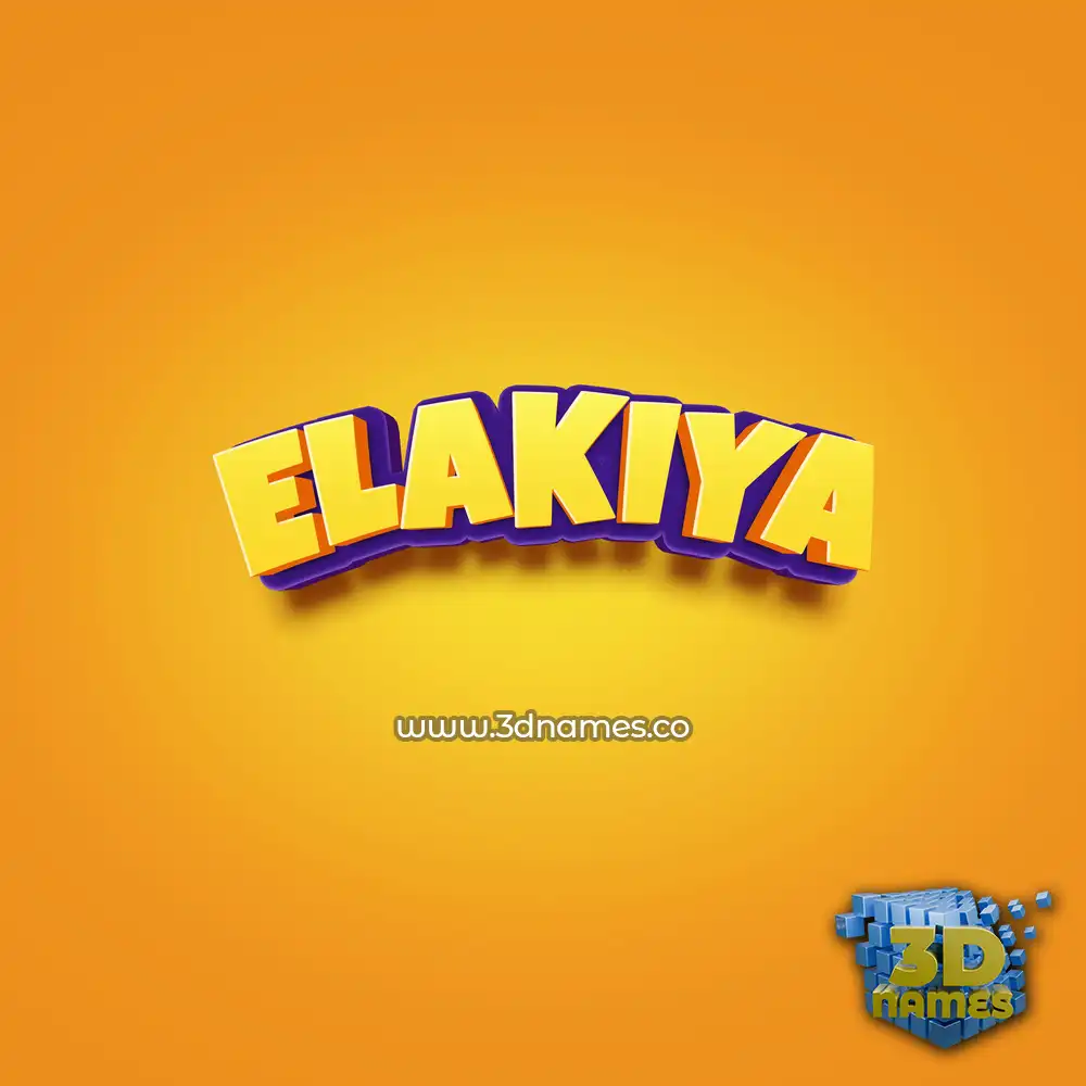 elakiya in Orange Toon style - 3D name wallpaper