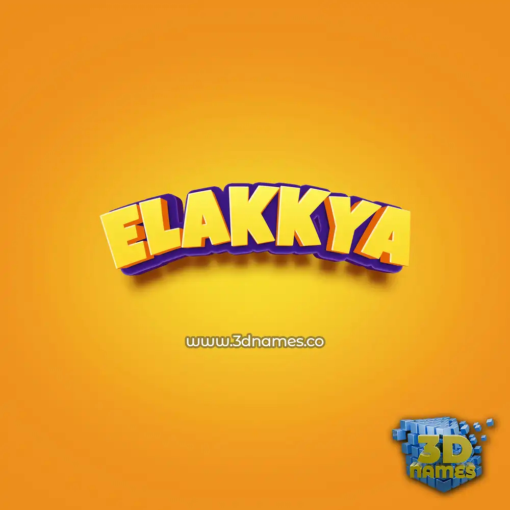 elakkya in Orange Toon style - 3D name wallpaper
