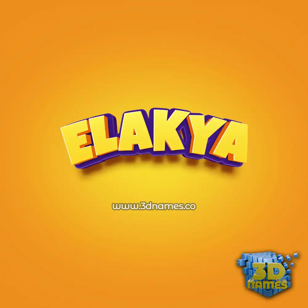 elakya in Orange Toon style - 3D name wallpaper