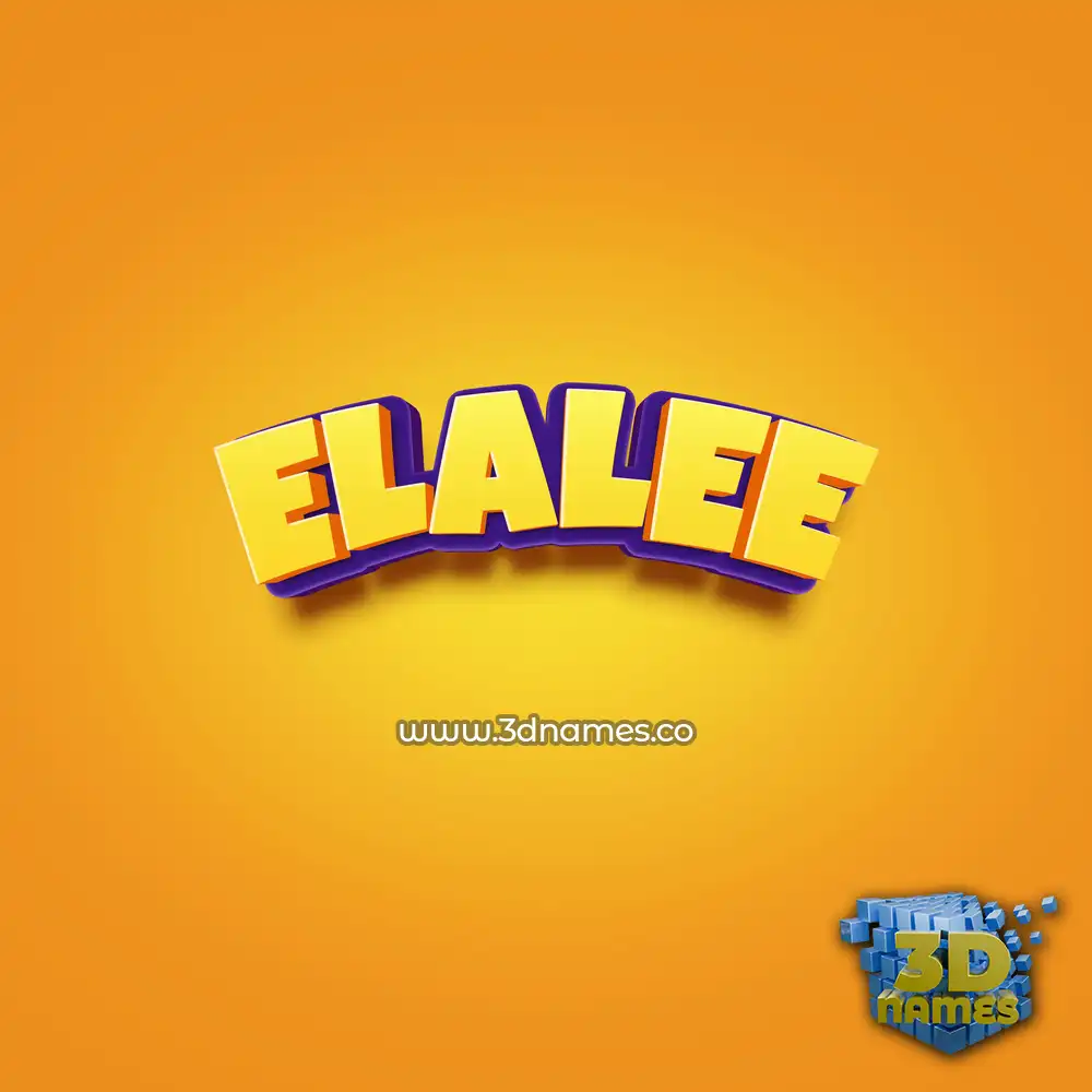 elalee in Orange Toon style - 3D name wallpaper