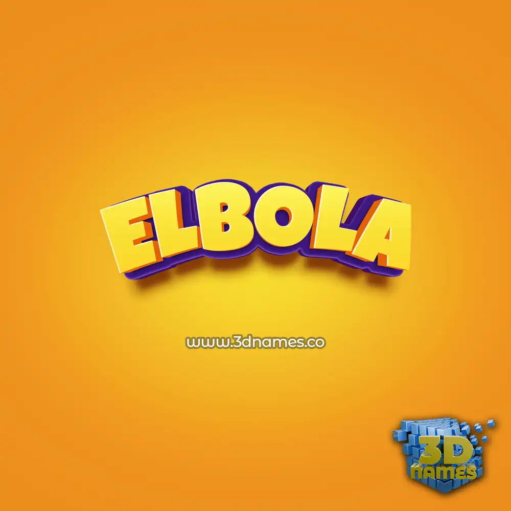 elbola in Orange Toon style - 3D name wallpaper