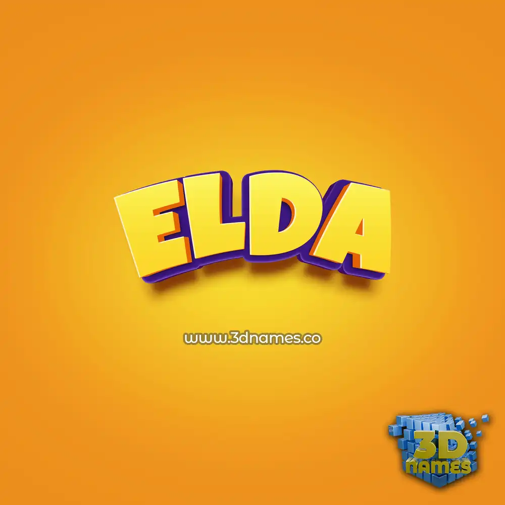elda in Orange Toon style - 3D name wallpaper