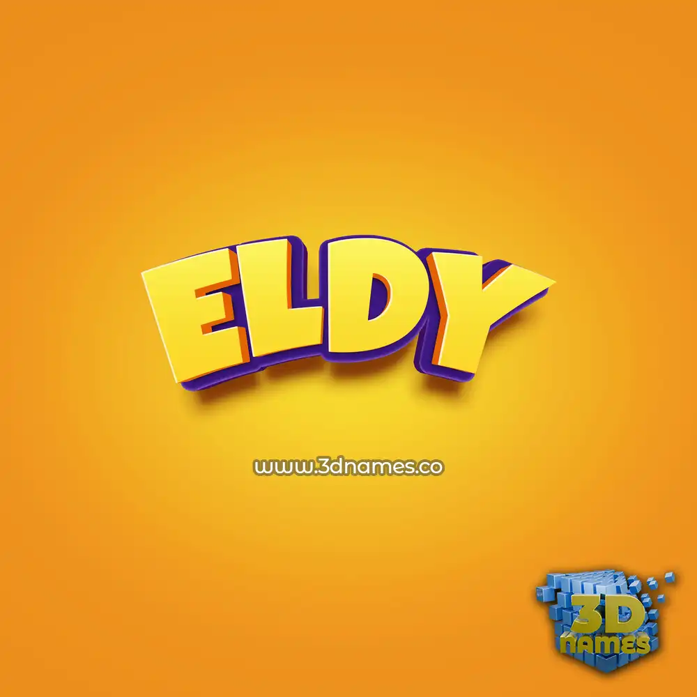eldy in Orange Toon style - 3D name wallpaper