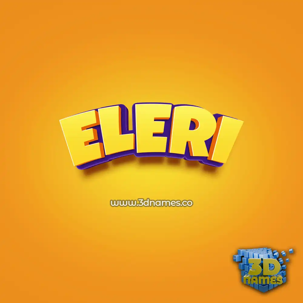 eleri in Orange Toon style - 3D name wallpaper