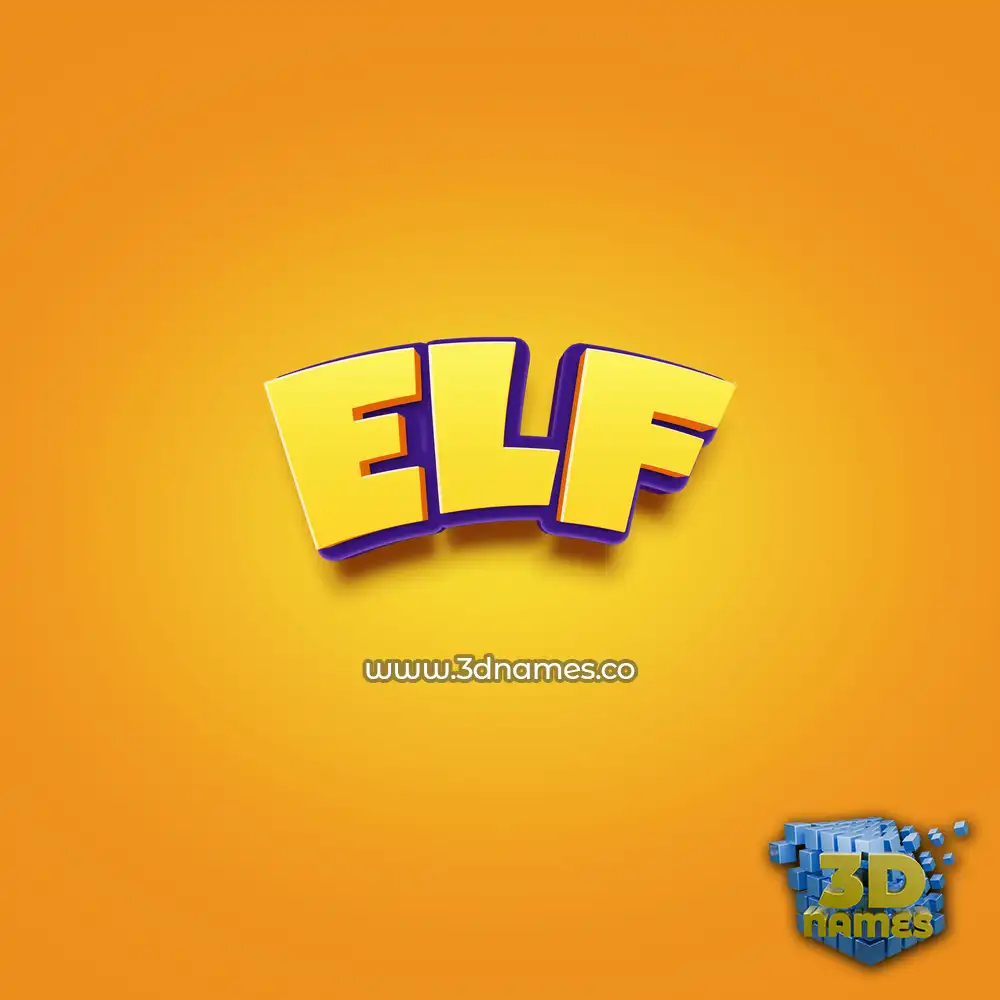 elf in Orange Toon style - 3D name wallpaper