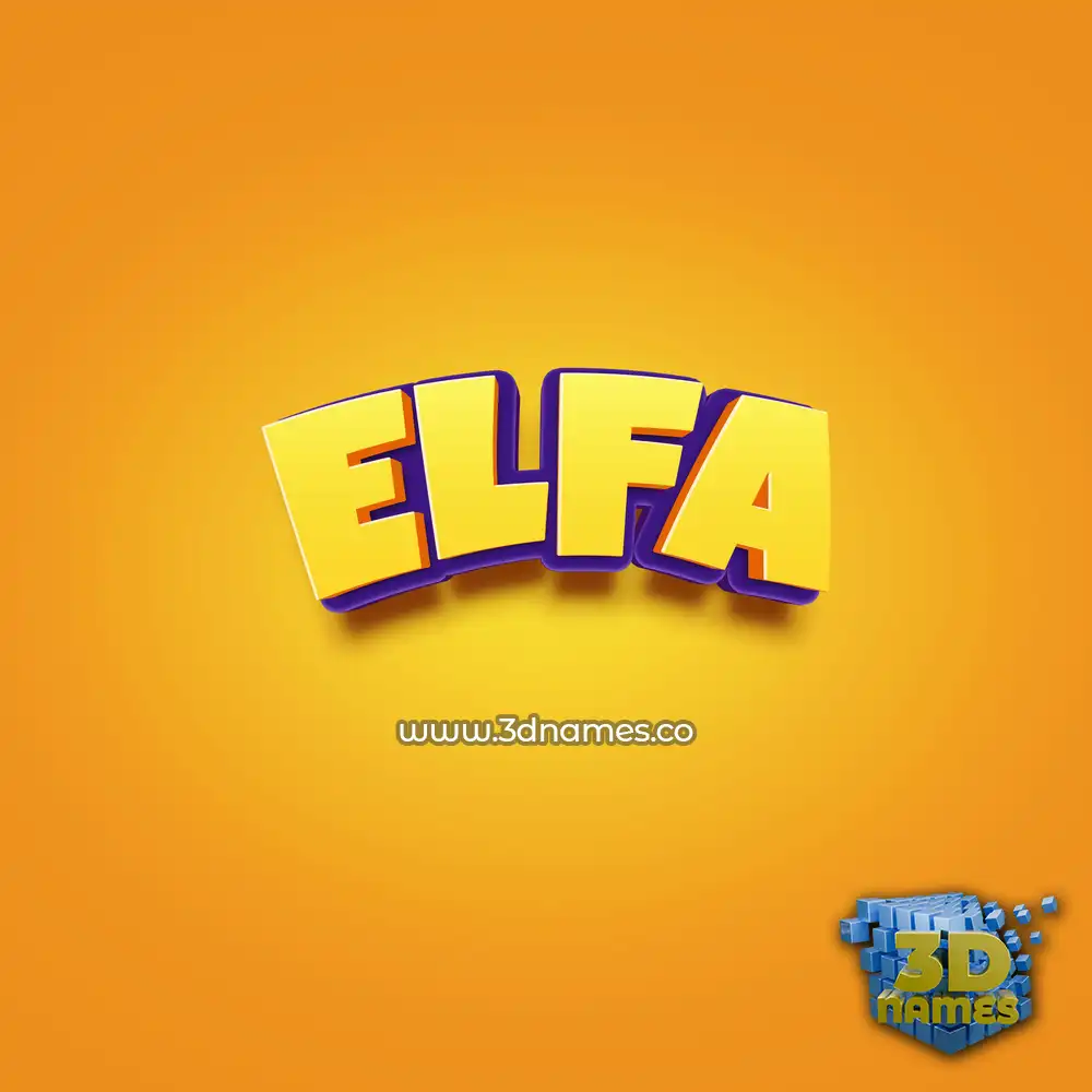 elfa in Orange Toon style - 3D name wallpaper