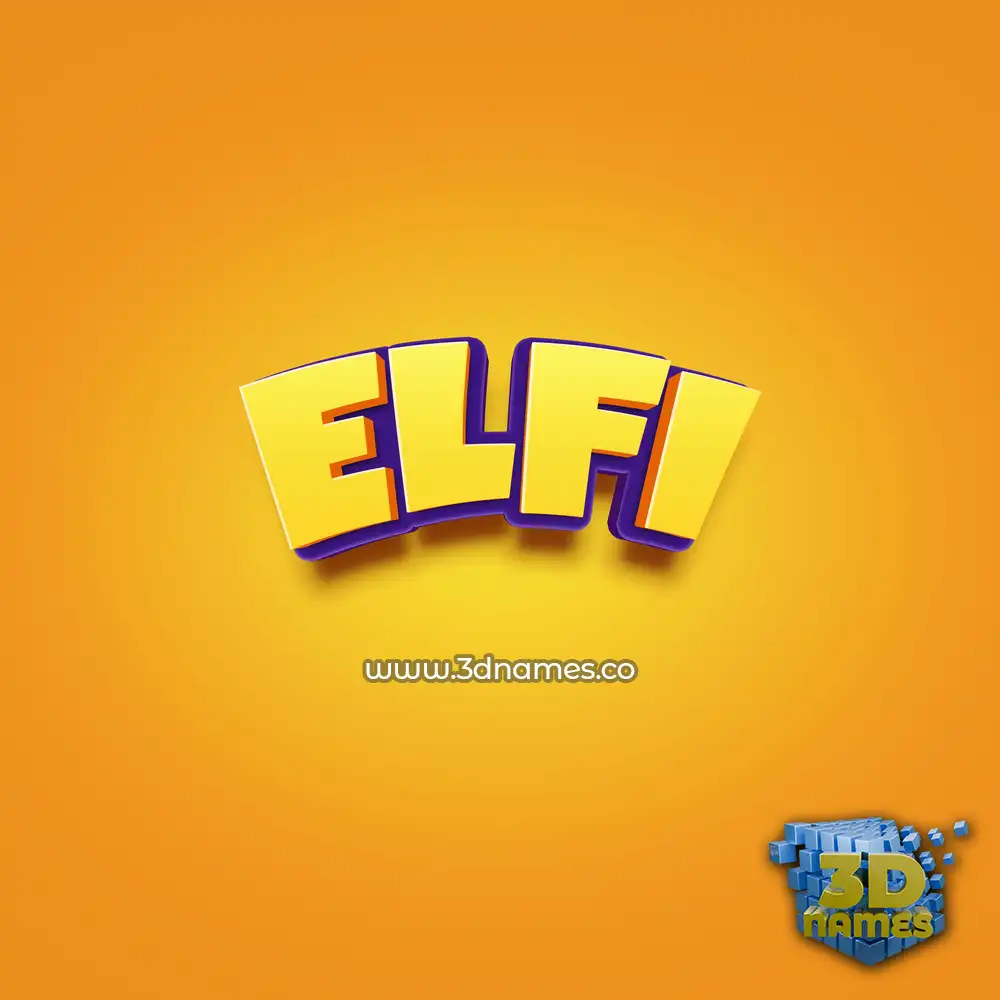 elfi in Orange Toon style - 3D name wallpaper