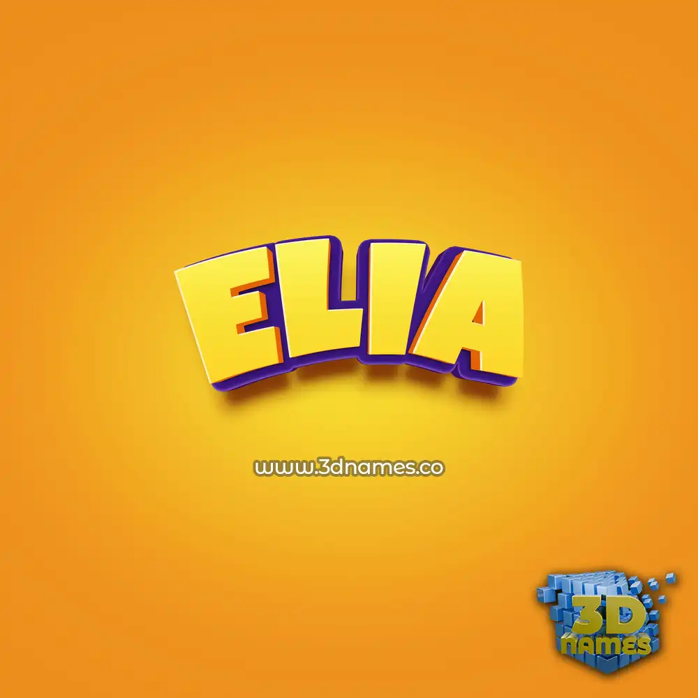 elia in Orange Toon style - 3D name wallpaper