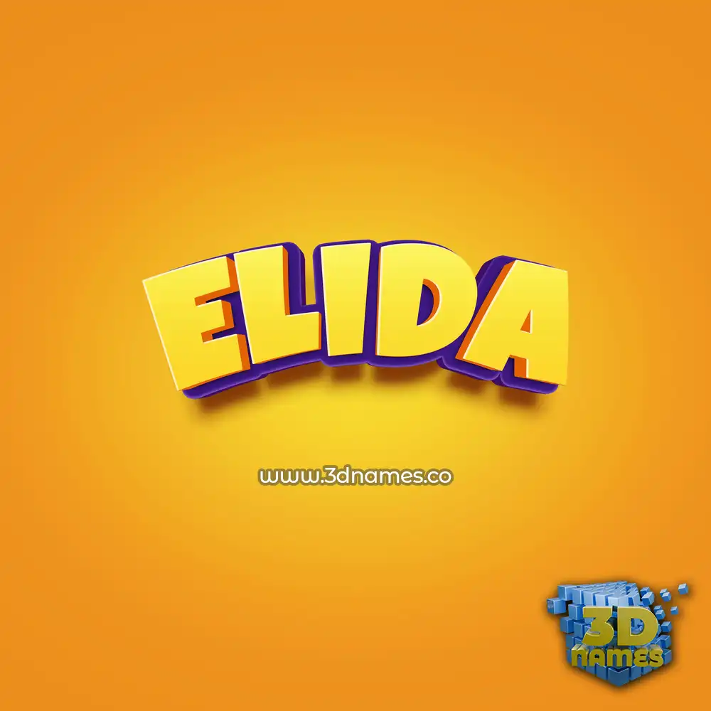elida in Orange Toon style - 3D name wallpaper