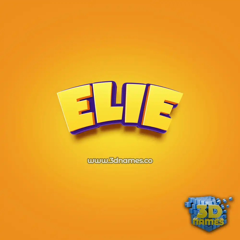 elie in Orange Toon style - 3D name wallpaper