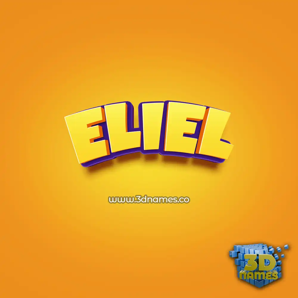 eliel in Orange Toon style - 3D name wallpaper
