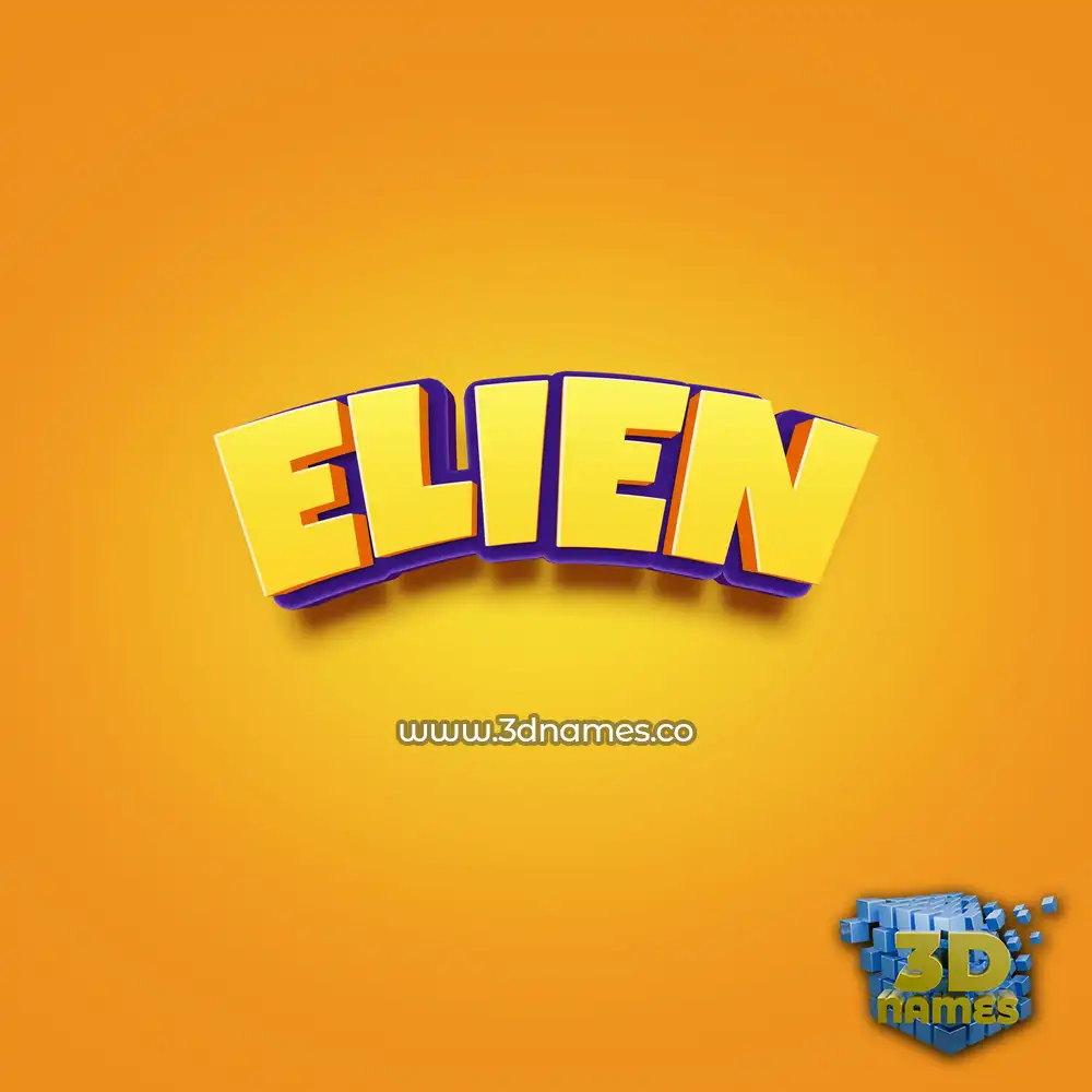 elien in Orange Toon style - 3D name wallpaper