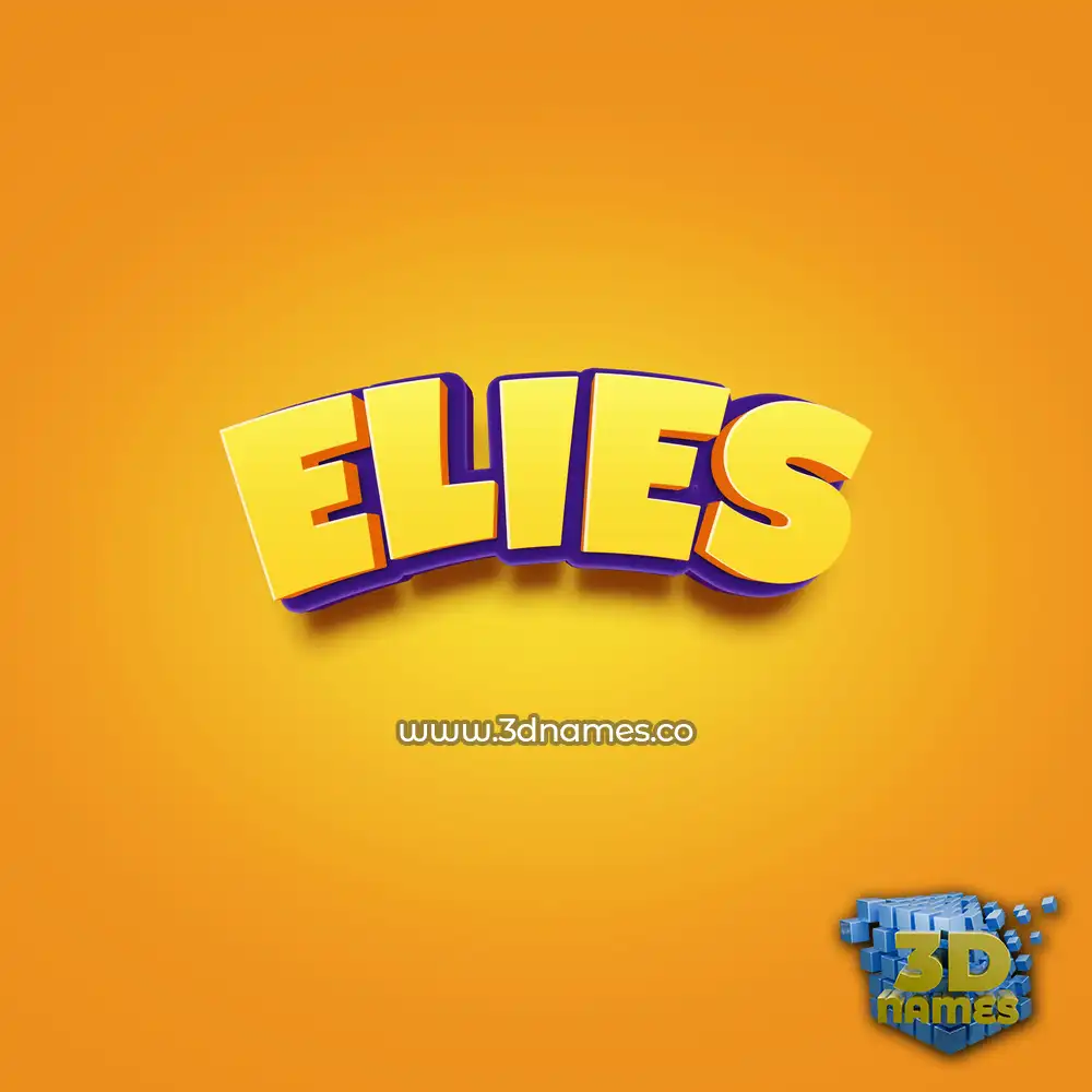 elies in Orange Toon style - 3D name wallpaper