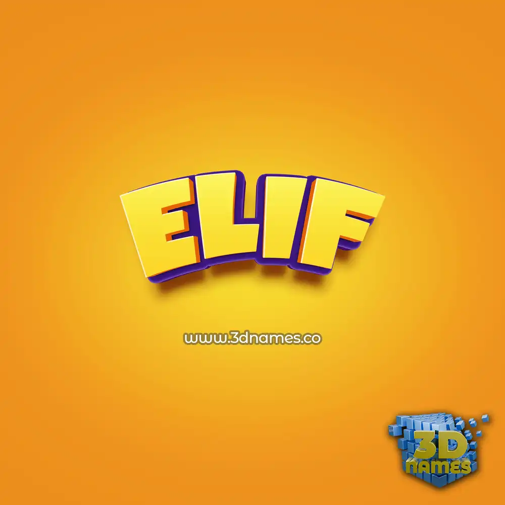 elif in Orange Toon style - 3D name wallpaper