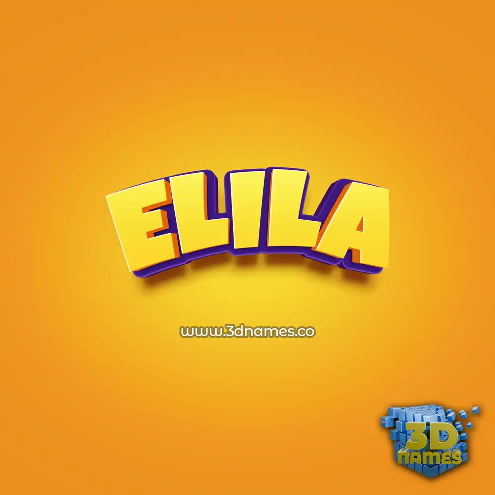 elila in Orange Toon style - 3D name wallpaper