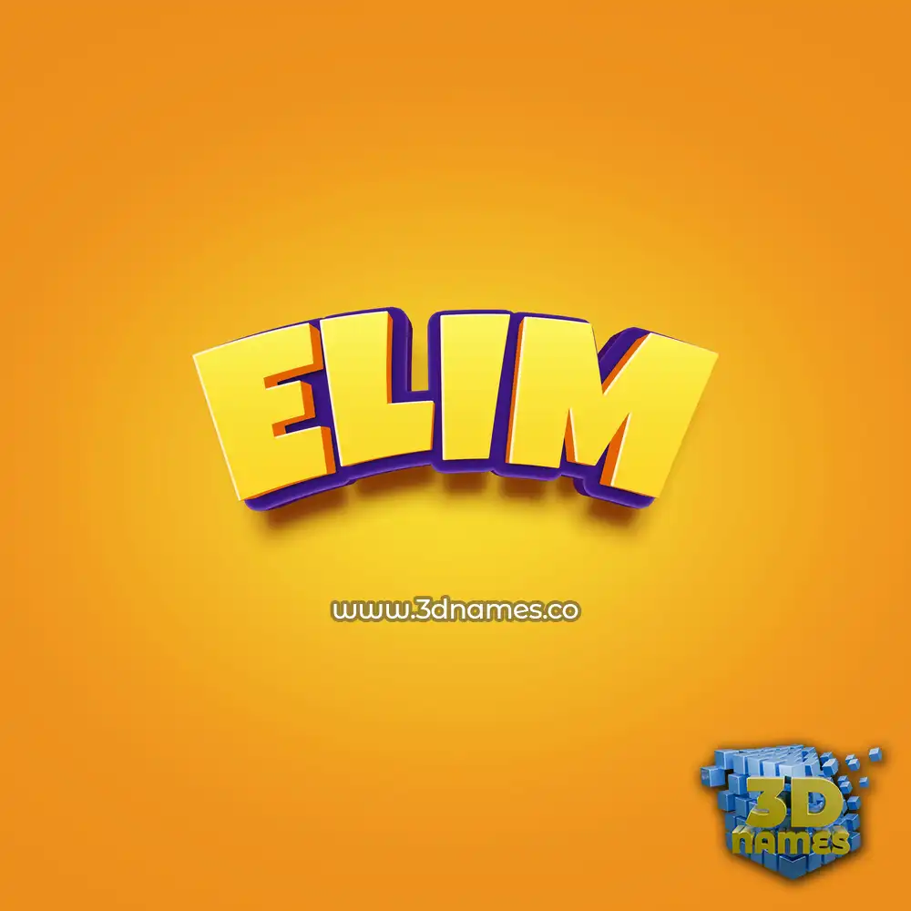 elim in Orange Toon style - 3D name wallpaper