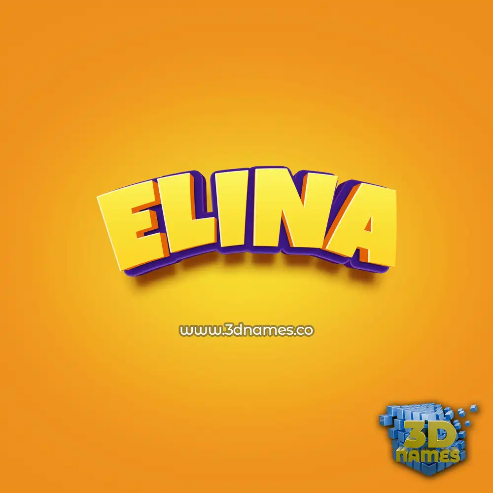elina in Orange Toon style - 3D name wallpaper