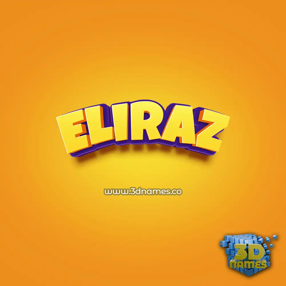 eliraz in Orange Toon style - 3D name wallpaper