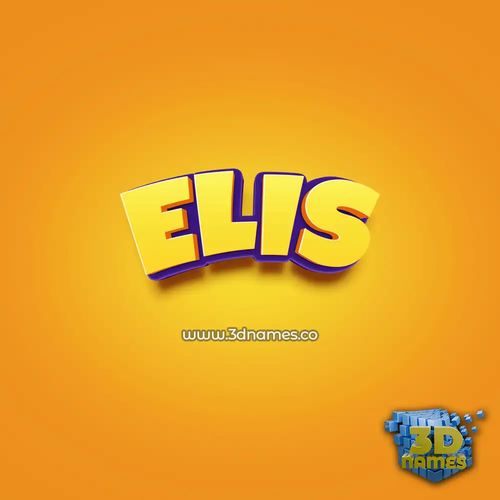 elis in Orange Toon style - 3D name wallpaper