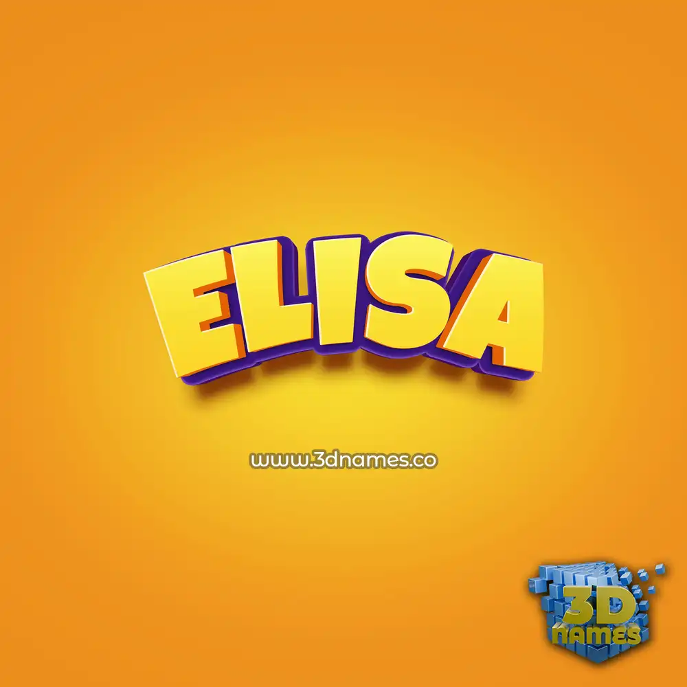 elisa in Orange Toon style - 3D name wallpaper