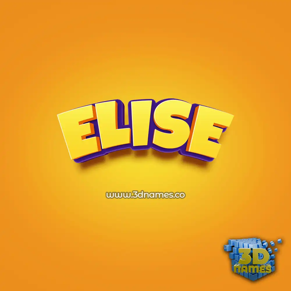 elise in Orange Toon style - 3D name wallpaper