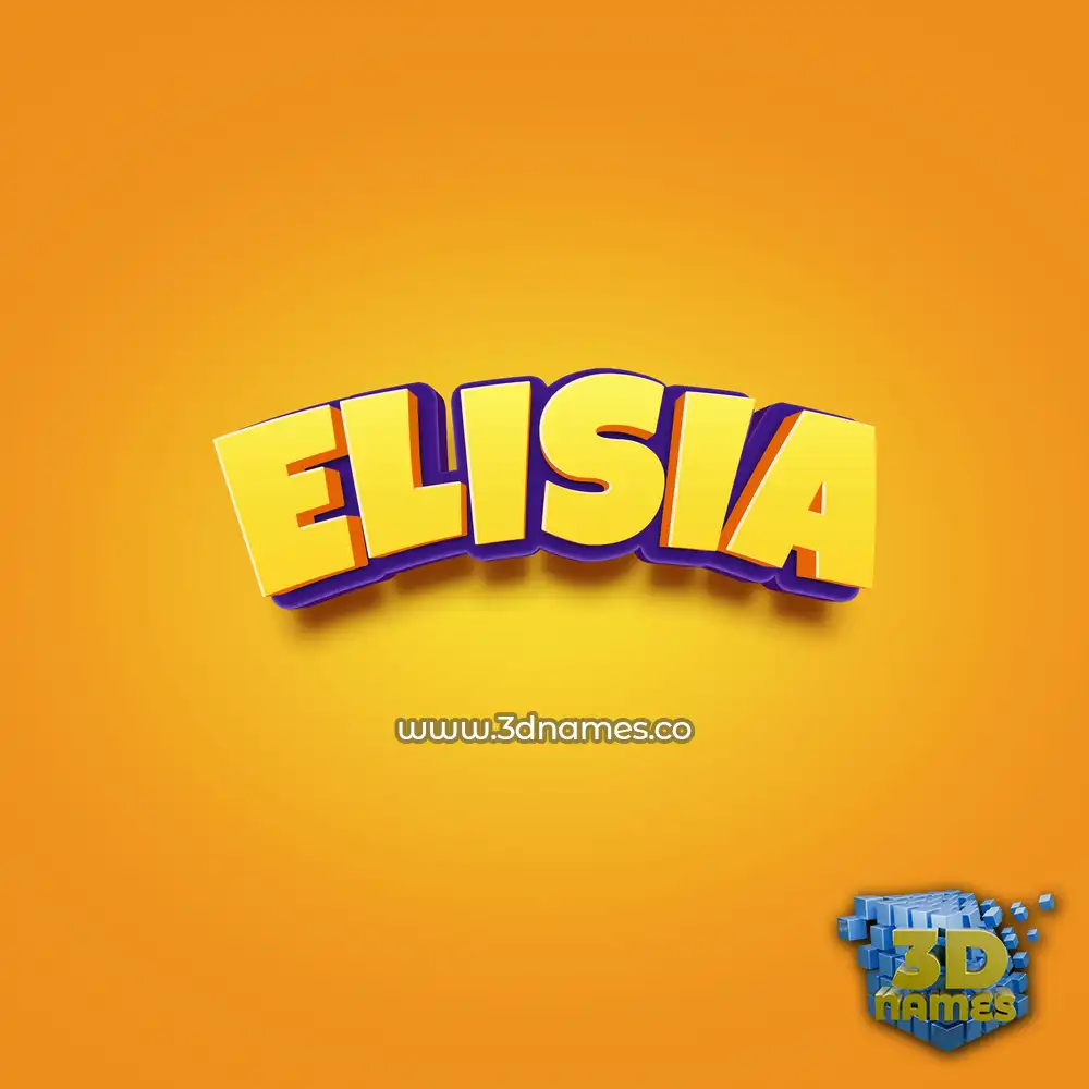elisia in Orange Toon style - 3D name wallpaper