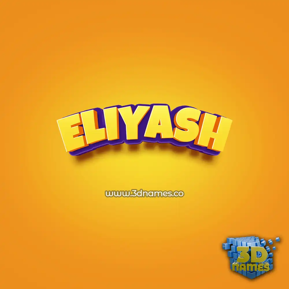 eliyash in Orange Toon style - 3D name wallpaper