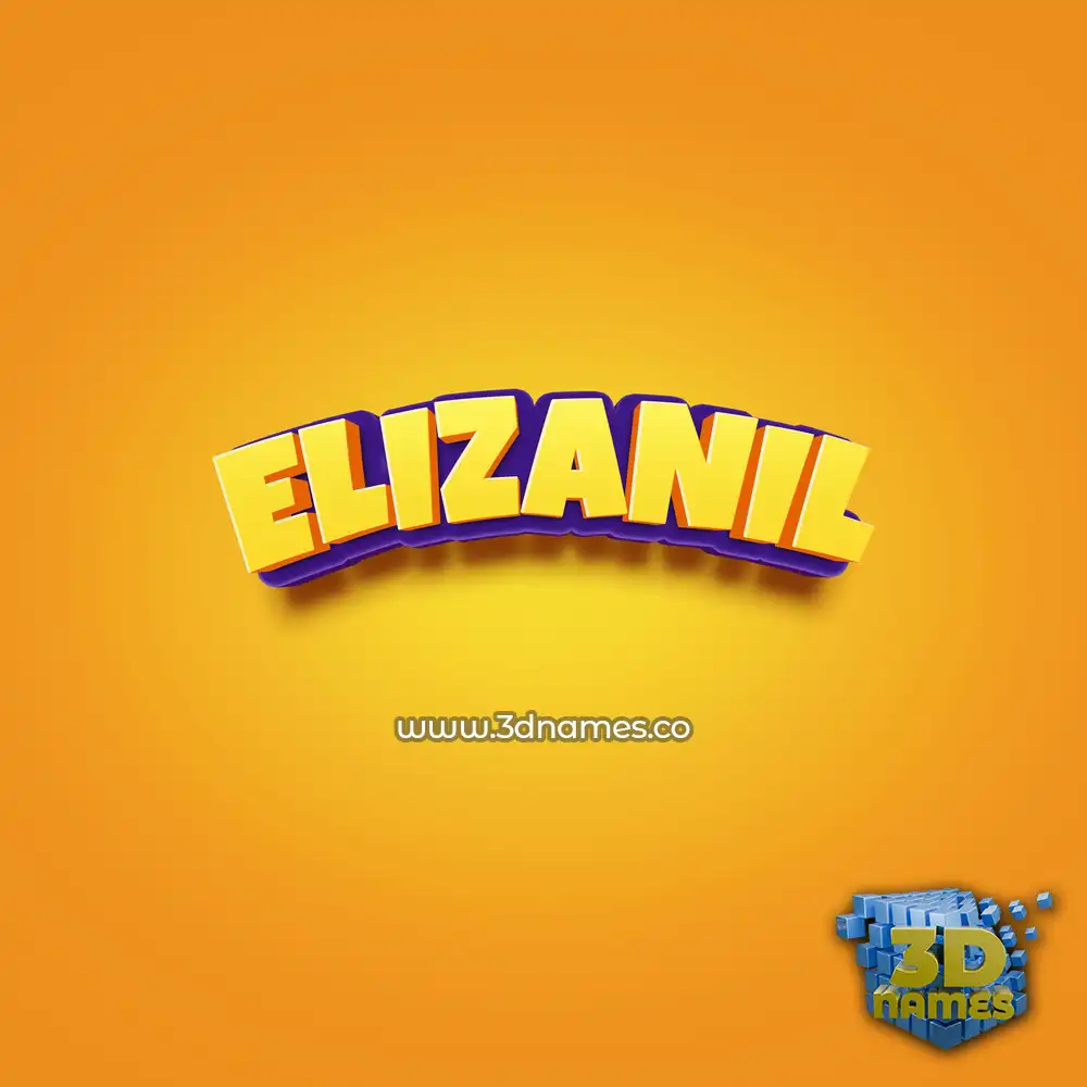 elizanil in Orange Toon style - 3D name wallpaper