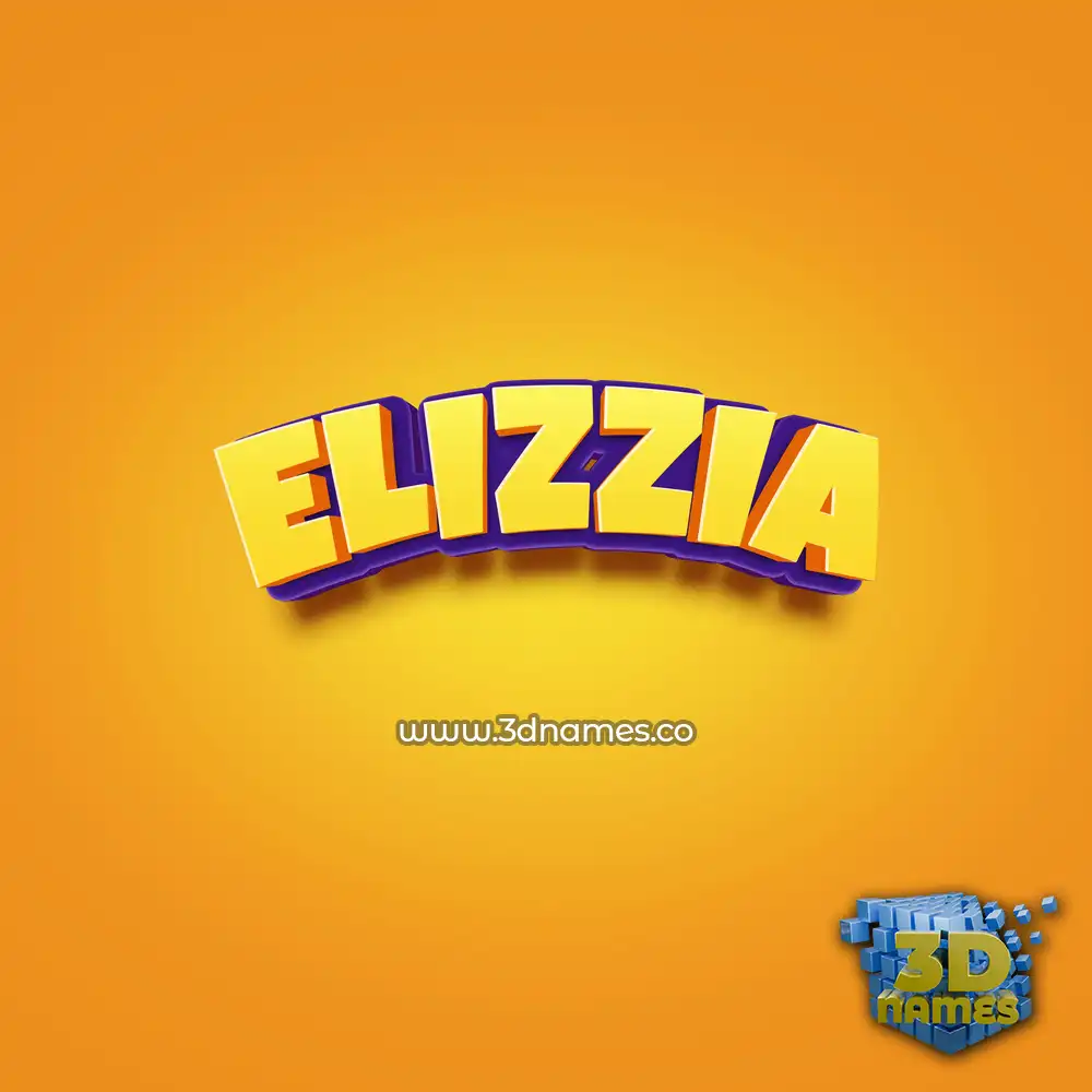 elizzia in Orange Toon style - 3D name wallpaper
