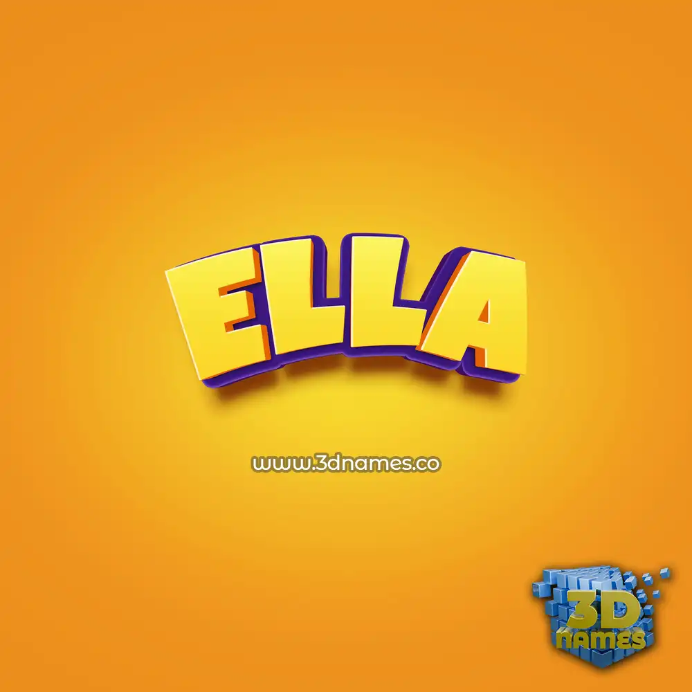 ella in Orange Toon style - 3D name wallpaper