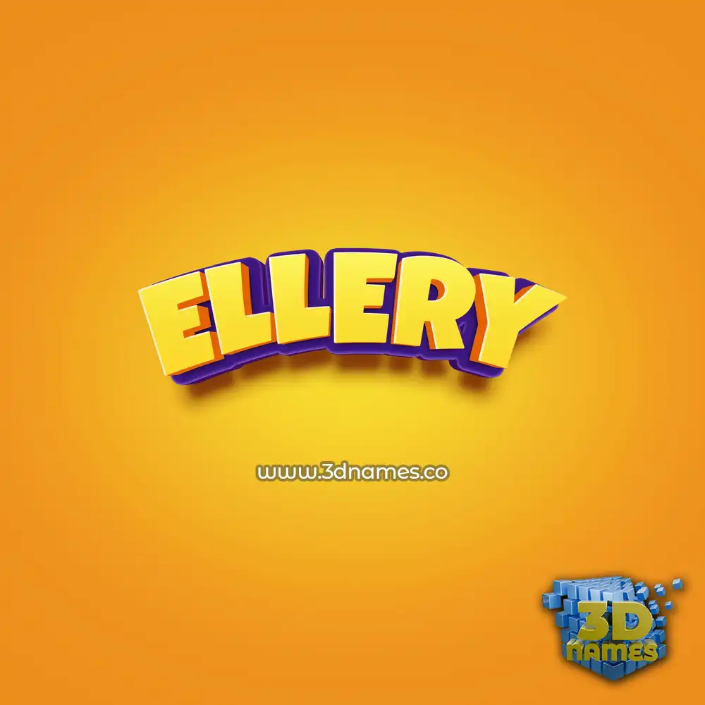 ellery in Orange Toon style - 3D name wallpaper