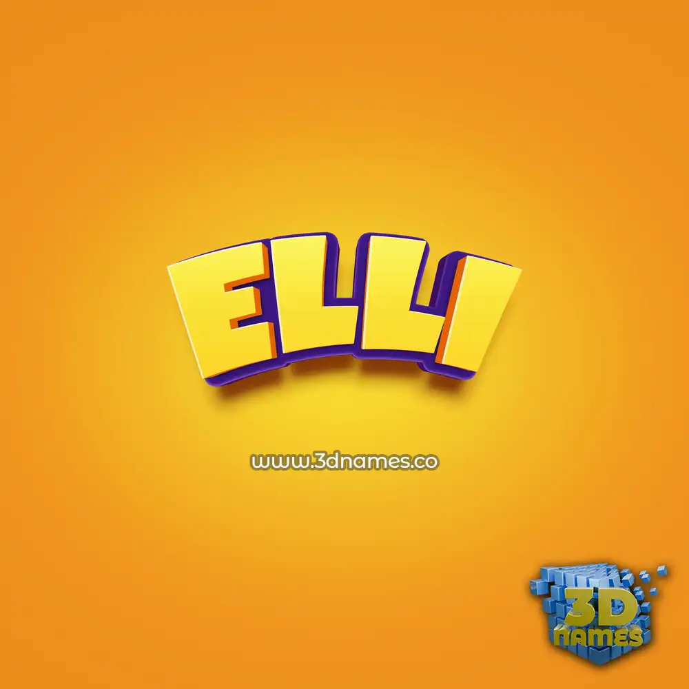 elli in Orange Toon style - 3D name wallpaper