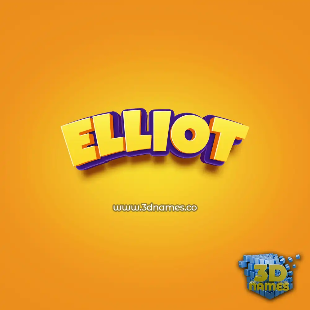 elliot in Orange Toon style - 3D name wallpaper