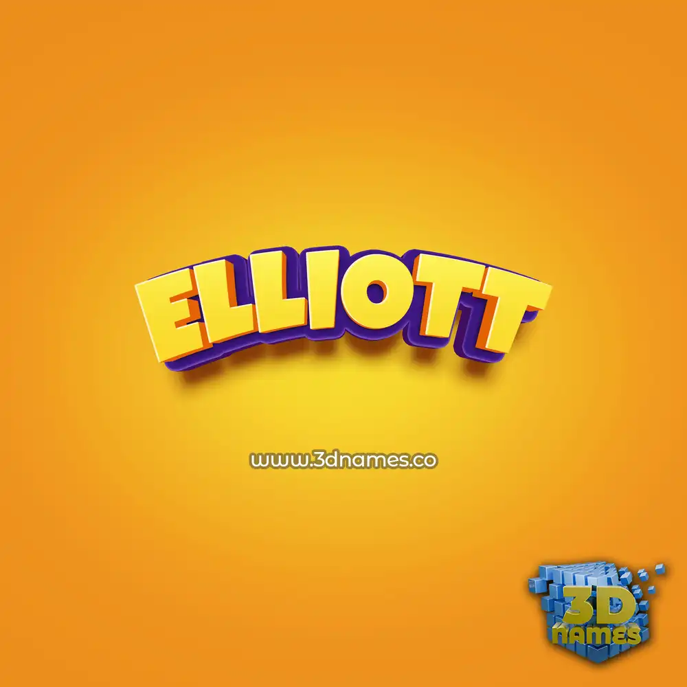 elliott in Orange Toon style - 3D name wallpaper