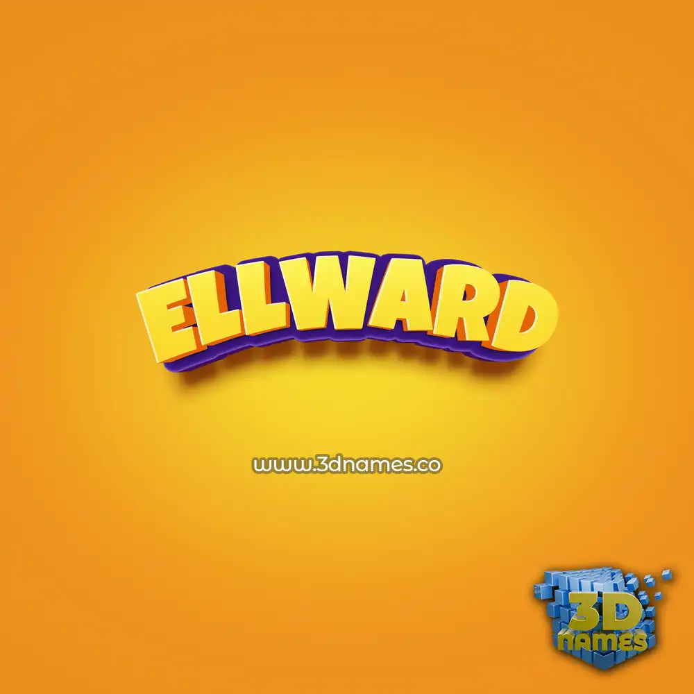 ellward in Orange Toon style - 3D name wallpaper