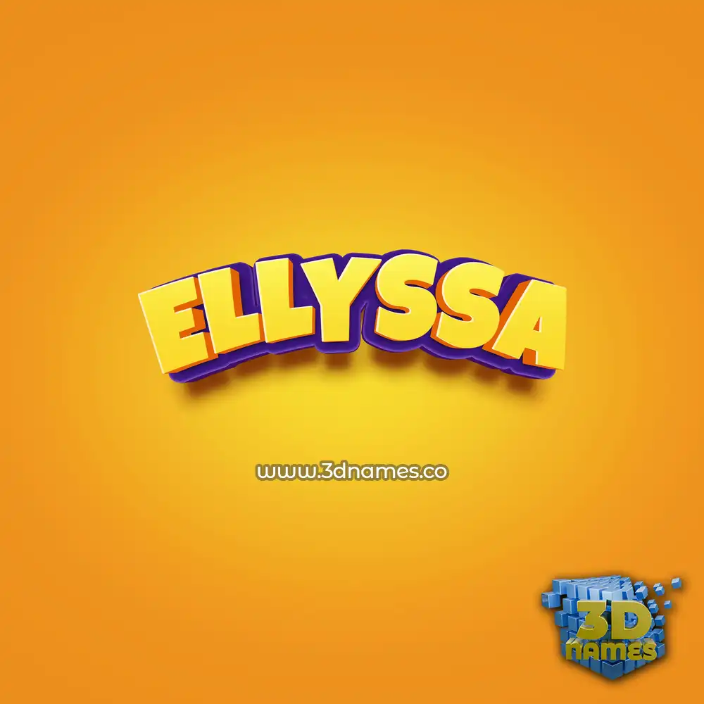 ellyssa in Orange Toon style - 3D name wallpaper