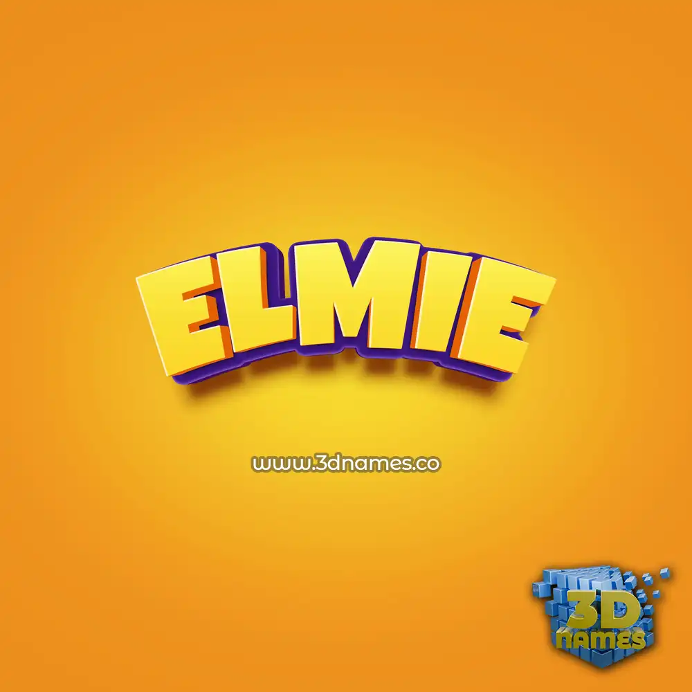 elmie in Orange Toon style - 3D name wallpaper