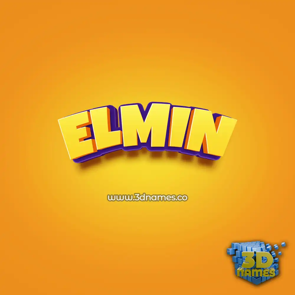 elmin in Orange Toon style - 3D name wallpaper