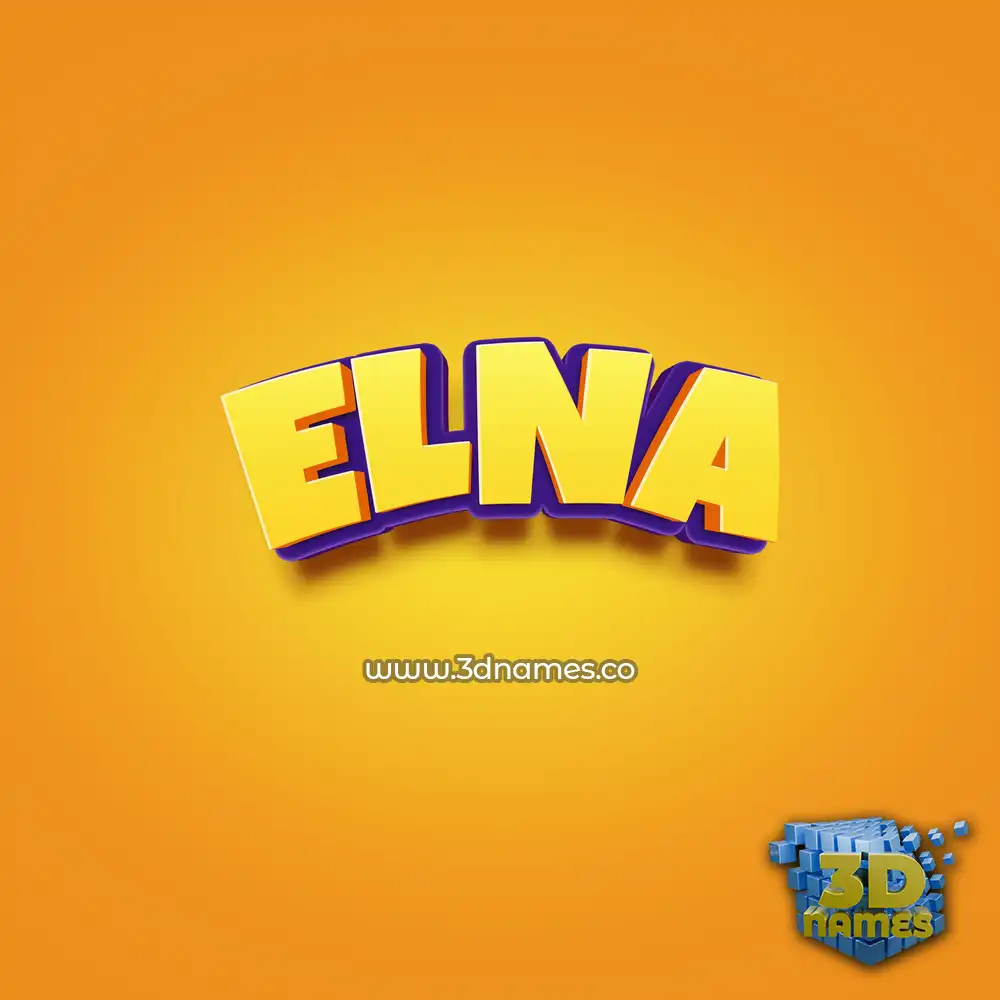 elna in Orange Toon style - 3D name wallpaper