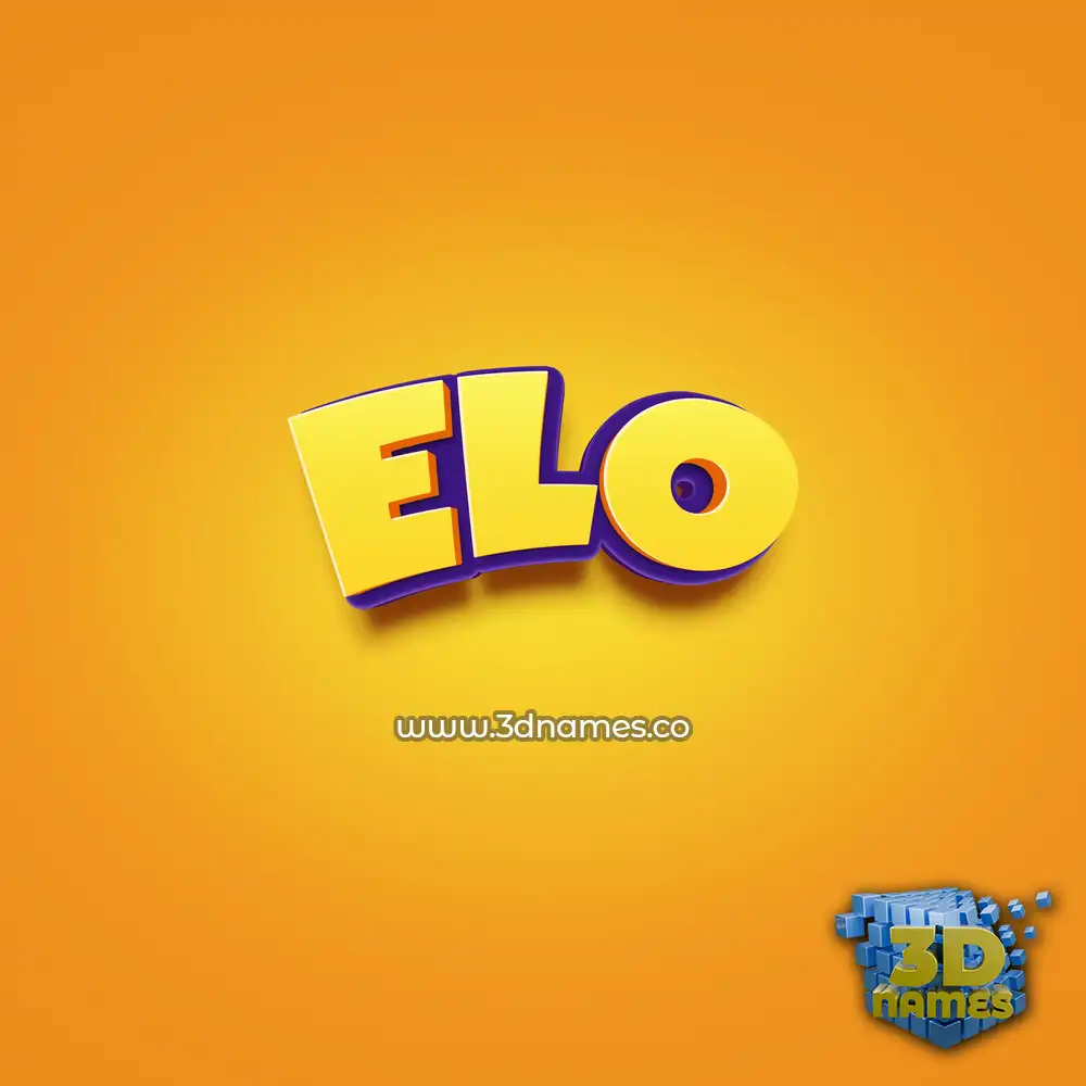 elo in Orange Toon style - 3D name wallpaper