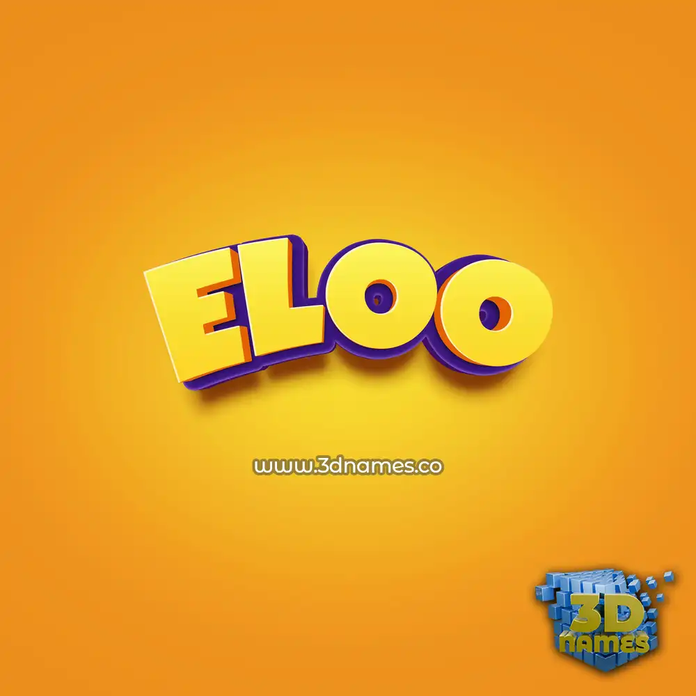eloo in Orange Toon style - 3D name wallpaper