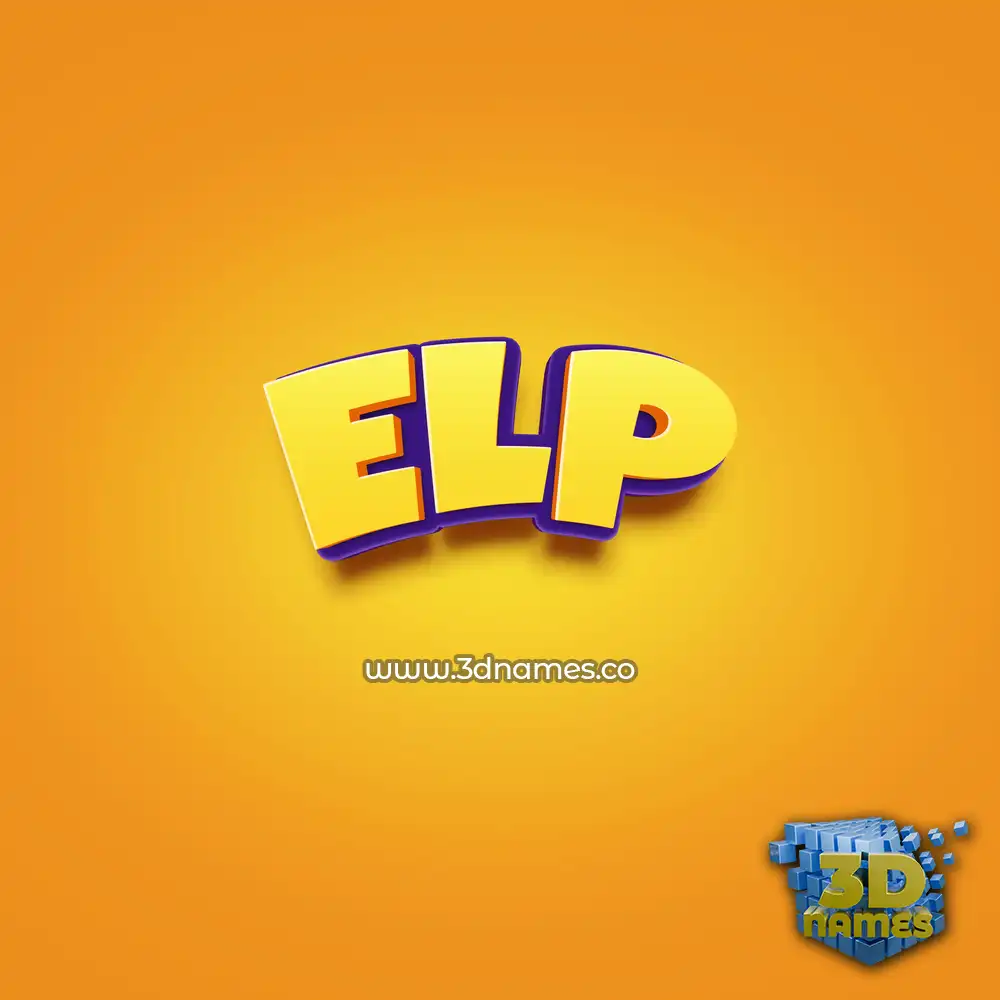 elp in Orange Toon style - 3D name wallpaper