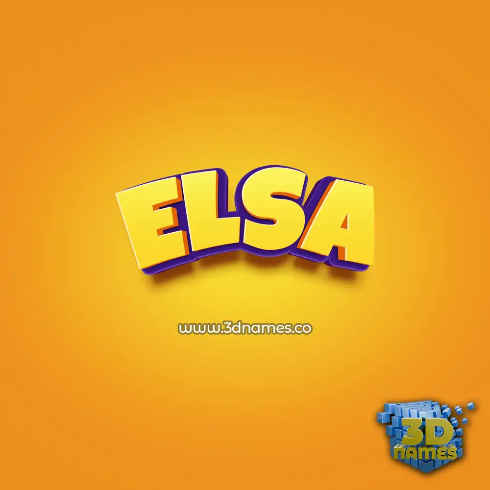 elsa in Orange Toon style - 3D name wallpaper