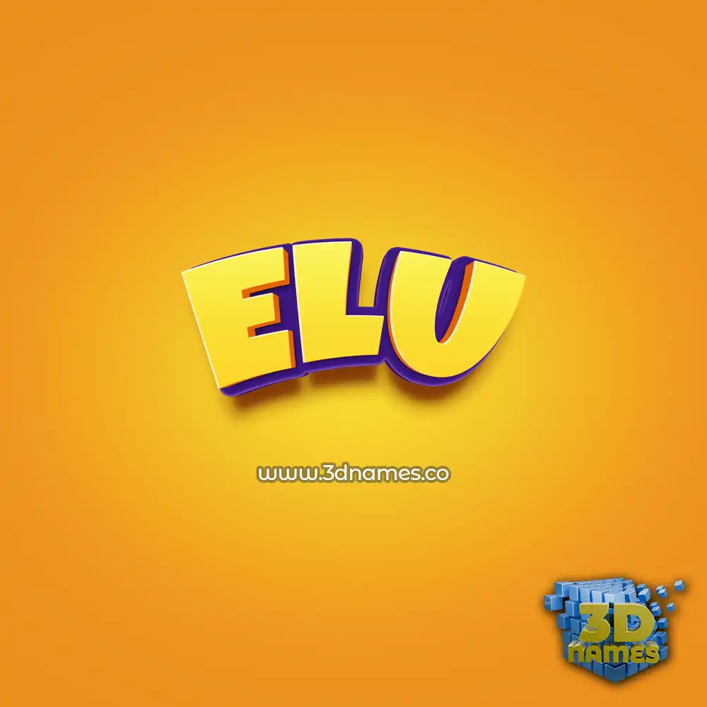 elu in Orange Toon style - 3D name wallpaper
