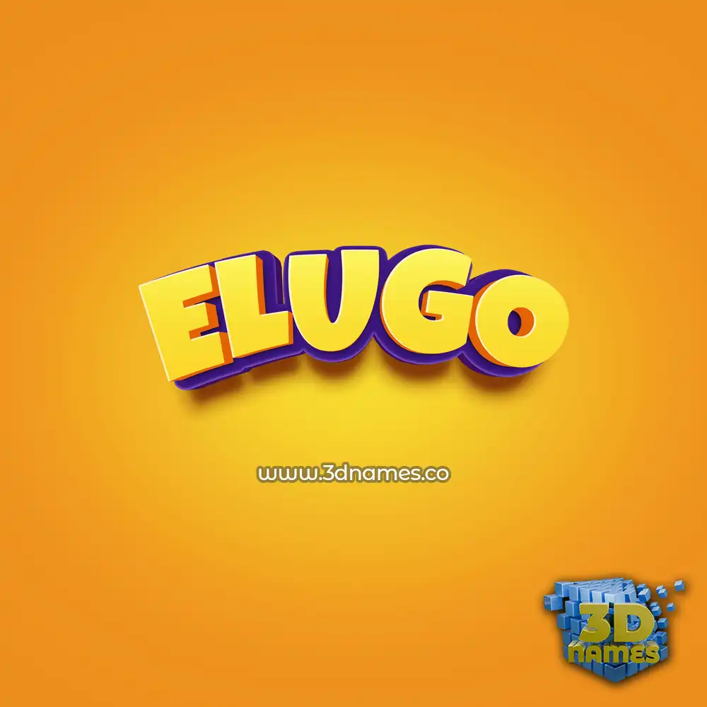 elugo in Orange Toon style - 3D name wallpaper