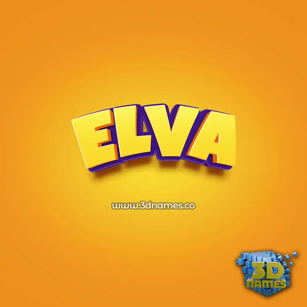 elva in Orange Toon style - 3D name wallpaper