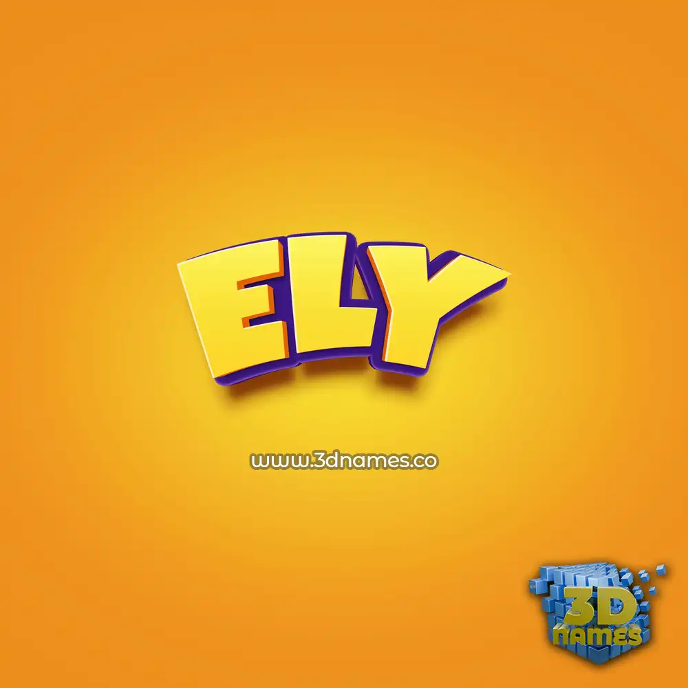 ely in Orange Toon style - 3D name wallpaper