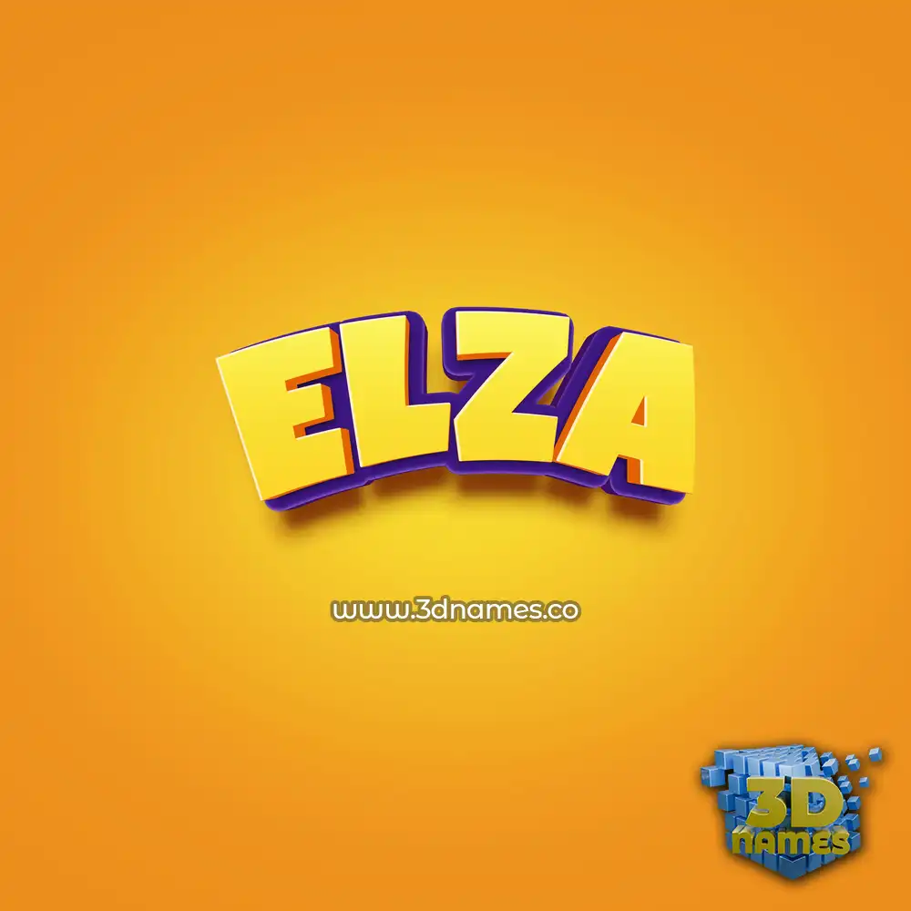elza in Orange Toon style - 3D name wallpaper