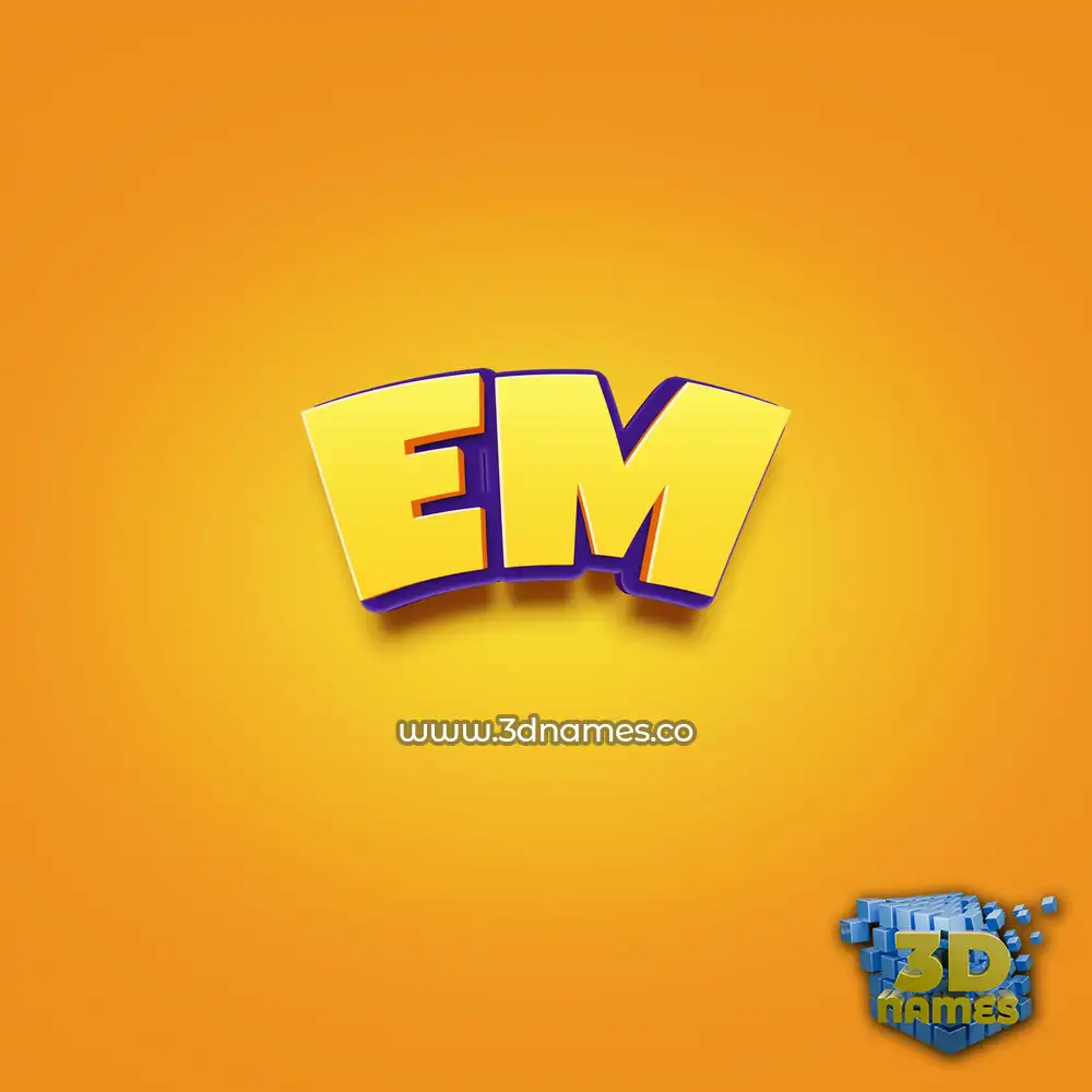 em in Orange Toon style - 3D name wallpaper